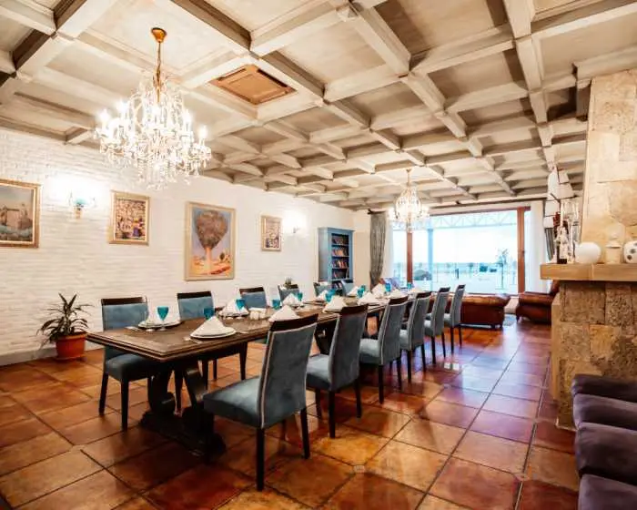 Restaurant flooring and furniture design in Hyderabad