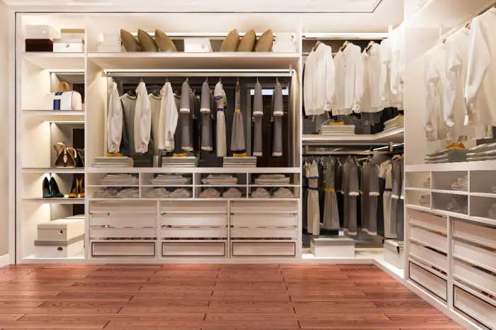 Luxury walk-in wardrobe design in Hyderabad